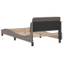 Estructura de cama con cabecero de tela gris taupe 100x200 cm de , Camas y somieres - Ref: Foro24-373129, Precio: 116,00 €, D...