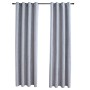 Cortinas opacas con anillas de metal 2 pzs gris 140x175 cm de vidaXL, Cortinas y visillos - Ref: Foro24-134464, Precio: 38,04...