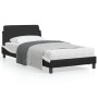 Estructura de cama con cabecero cuero sintético negro y blanco de , Camas y somieres - Ref: Foro24-373143, Precio: 91,55 €, D...