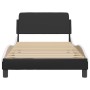 Estructura de cama con cabecero cuero sintético negro y blanco de , Camas y somieres - Ref: Foro24-373143, Precio: 91,55 €, D...