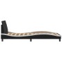 Estructura de cama con cabecero cuero sintético negro y blanco de , Camas y somieres - Ref: Foro24-373143, Precio: 91,55 €, D...