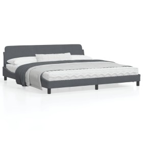 Estructura cama con cabecero terciopelo gris oscuro 200x200 cm de , Camas y somieres - Ref: Foro24-373253, Precio: 176,27 €, ...