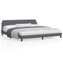 Estructura cama con cabecero terciopelo gris oscuro 200x200 cm de , Camas y somieres - Ref: Foro24-373253, Precio: 176,27 €, ...