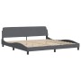 Estructura cama con cabecero terciopelo gris oscuro 200x200 cm de , Camas y somieres - Ref: Foro24-373253, Precio: 176,27 €, ...
