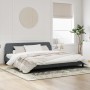 Estructura cama con cabecero terciopelo gris oscuro 200x200 cm de , Camas y somieres - Ref: Foro24-373253, Precio: 176,27 €, ...