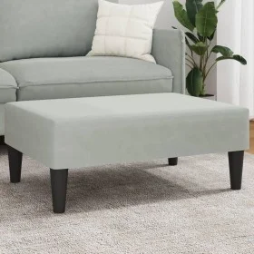 Light gray velvet footstool 77x55x31 cm by , Ottomans - Ref: Foro24-379557, Price: 56,31 €, Discount: %