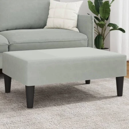 Light gray velvet footstool 77x55x31 cm by , Ottomans - Ref: Foro24-379557, Price: 56,31 €, Discount: %