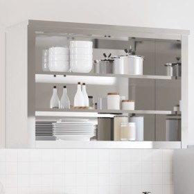 Armario de pared de cocina con estantes acero inoxidable de , Recipiente para comida - Ref: Foro24-376447, Precio: 209,81 €, ...