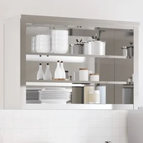 Armario de pared de cocina con estantes acero inoxidable de , Recipiente para comida - Ref: Foro24-376447, Precio: 198,80 €, ...
