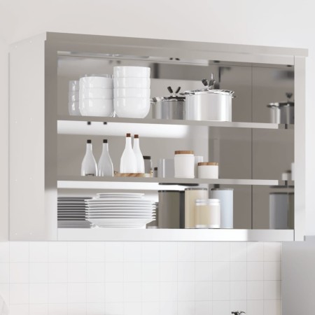 Armario de pared de cocina con estantes acero inoxidable de , Recipiente para comida - Ref: Foro24-376447, Precio: 209,81 €, ...