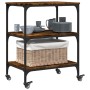 Carrito de cocina madera ingeniería roble ahumado 60x41x76 cm de , Carros de cocina y comedor - Ref: Foro24-842303, Precio: 6...