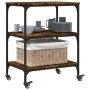 Smoked oak engineered wood kitchen cart 60x41x76 cm by , Kitchen and dining carts - Ref: Foro24-842303, Price: 60,50 €, Disco...