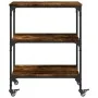 Smoked oak engineered wood kitchen cart 60x41x76 cm by , Kitchen and dining carts - Ref: Foro24-842303, Price: 60,50 €, Disco...