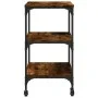 Smoked oak engineered wood kitchen cart 60x41x76 cm by , Kitchen and dining carts - Ref: Foro24-842303, Price: 60,50 €, Disco...