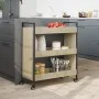 Carrito de cocina madera de ingeniería roble Sonoma 70x30x82 cm de , Carros de cocina y comedor - Ref: Foro24-842317, Precio:...