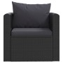 Sillón con cojines de ratán sintético negro de vidaXL, Sofás modulares de exterior - Ref: Foro24-46555, Precio: 175,63 €, Des...