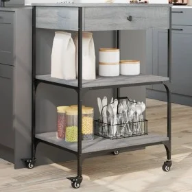 Carrito de cocina madera ingeniería gris Sonoma 60x48x89,5 cm de , Carros de cocina y comedor - Ref: Foro24-842374, Precio: 7...