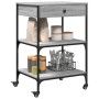Carrito de cocina madera ingeniería gris Sonoma 60x48x89,5 cm de , Carros de cocina y comedor - Ref: Foro24-842374, Precio: 7...