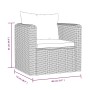 Sillón con cojines de ratán sintético negro de vidaXL, Sofás modulares de exterior - Ref: Foro24-46555, Precio: 175,63 €, Des...