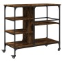 Carrito de cocina madera ingeniería roble ahumado 100x45x89,5cm de , Carros de cocina y comedor - Ref: Foro24-842383, Precio:...