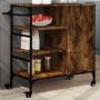 Carrito de cocina de madera roble ahumado 87,5x38,5x84,5 cm de , Carros de cocina y comedor - Ref: Foro24-842388, Precio: 102...