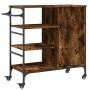 Carrito de cocina de madera roble ahumado 87,5x38,5x84,5 cm de , Carros de cocina y comedor - Ref: Foro24-842388, Precio: 102...