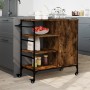 Carrito de cocina de madera roble ahumado 87,5x38,5x84,5 cm de , Carros de cocina y comedor - Ref: Foro24-842388, Precio: 102...