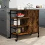 Küchenwagen aus geräuchertem Eichenholz, 87,5 x 38,5 x 84,5 cm von , Küchen- und Speisewagen - Ref: Foro24-842388, Preis: 100...
