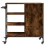 Carrito de cocina de madera roble ahumado 87,5x38,5x84,5 cm de , Carros de cocina y comedor - Ref: Foro24-842388, Precio: 102...