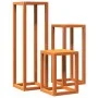Soportes para plantas 3 piezas madera maciza pino marrón cera de , Soportes para macetas - Ref: Foro24-844472, Precio: 94,88 ...