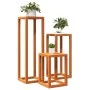 Soportes para plantas 3 piezas madera maciza pino marrón cera de , Soportes para macetas - Ref: Foro24-844472, Precio: 94,88 ...