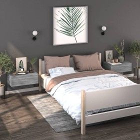 Mesita de noche de pared 2 unidades color gris Sonoma de vidaXL, Mesitas de noche - Ref: Foro24-816943, Precio: 66,70 €, Desc...