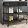 Carrito de cocina de madera de ingeniería negro 105x42x95 cm de , Carros de cocina y comedor - Ref: Foro24-842376, Precio: 14...