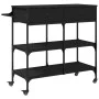 Carrito de cocina de madera de ingeniería negro 105x42x95 cm de , Carros de cocina y comedor - Ref: Foro24-842376, Precio: 14...