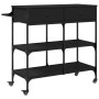Carrito de cocina de madera de ingeniería negro 105x42x95 cm de , Carros de cocina y comedor - Ref: Foro24-842376, Precio: 14...