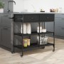 Carrito de cocina de madera de ingeniería negro 105x42x95 cm de , Carros de cocina y comedor - Ref: Foro24-842376, Precio: 14...