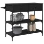 Carrito de cocina de madera de ingeniería negro 105x42x95 cm de , Carros de cocina y comedor - Ref: Foro24-842376, Precio: 14...