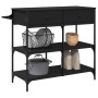 Carrito de cocina de madera de ingeniería negro 105x42x95 cm de , Carros de cocina y comedor - Ref: Foro24-842376, Precio: 14...