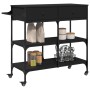 Carrito de cocina de madera de ingeniería negro 105x42x95 cm de , Carros de cocina y comedor - Ref: Foro24-842376, Precio: 14...