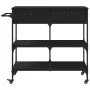 Carrito de cocina de madera de ingeniería negro 105x42x95 cm de , Carros de cocina y comedor - Ref: Foro24-842376, Precio: 14...