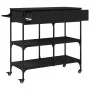 Carrito de cocina de madera de ingeniería negro 105x42x95 cm de , Carros de cocina y comedor - Ref: Foro24-842376, Precio: 14...
