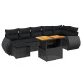 Set de sofás de jardín 8 piezas y cojines ratán sintético negro de , Conjuntos de jardín - Ref: Foro24-3272301, Precio: 534,5...