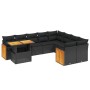 Set de sofás de jardín 10 pzas cojines ratán sintético negro de , Conjuntos de jardín - Ref: Foro24-3274121, Precio: 653,90 €...