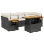 Set de comedor de jardín 7 pzas y cojines ratán sintético negro de , Conjuntos de jardín - Ref: Foro24-3271651, Precio: 460,2...