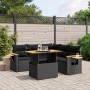 Set de sofás de jardín 6 piezas y cojines ratán sintético negro de , Conjuntos de jardín - Ref: Foro24-3273512, Precio: 438,5...