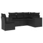 Set de muebles de jardín 5 pzas y cojines ratán sintético negro de , Conjuntos de jardín - Ref: Foro24-3254902, Precio: 368,6...