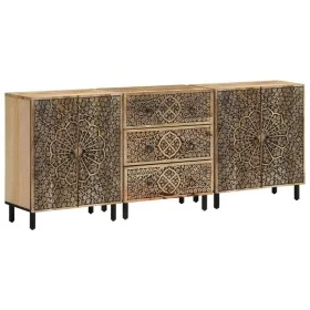 Aparador 3 piezas madera maciza de mango 60x33x75 cm de , Aparadores - Ref: Foro24-3206306, Precio: 512,48 €, Descuento: %