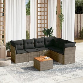 Set de sofás de jardín 7 piezas con cojines ratán PE gris de , Conjuntos de jardín - Ref: Foro24-3255990, Precio: 425,15 €, D...