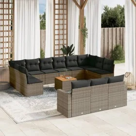 Set de sofás de jardín 14 pzas con cojines ratán sintético gris de , Conjuntos de jardín - Ref: Foro24-3256697, Precio: 857,1...