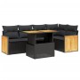 Set de sofás de jardín 6 piezas y cojines ratán sintético negro de , Conjuntos de jardín - Ref: Foro24-3273946, Precio: 419,7...